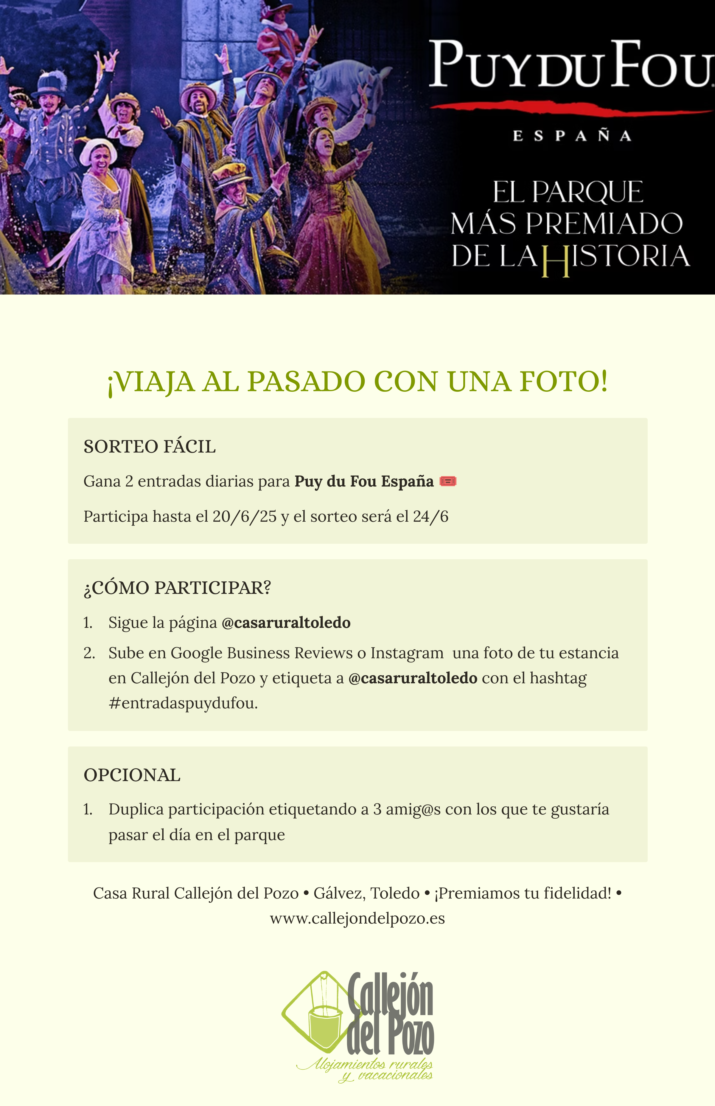 sorteo entradas Puy du Fou España